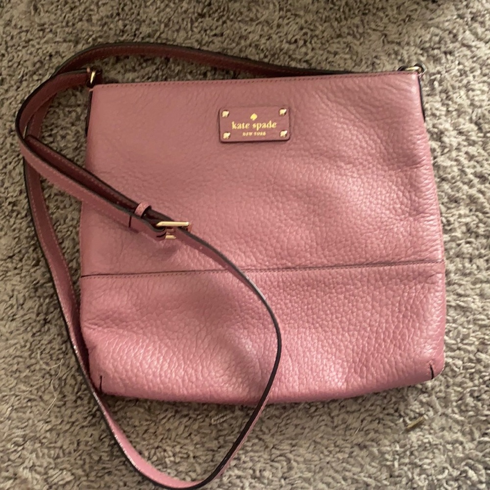 kate spade Pink Leather Crossbody Bag with Gold Hardware